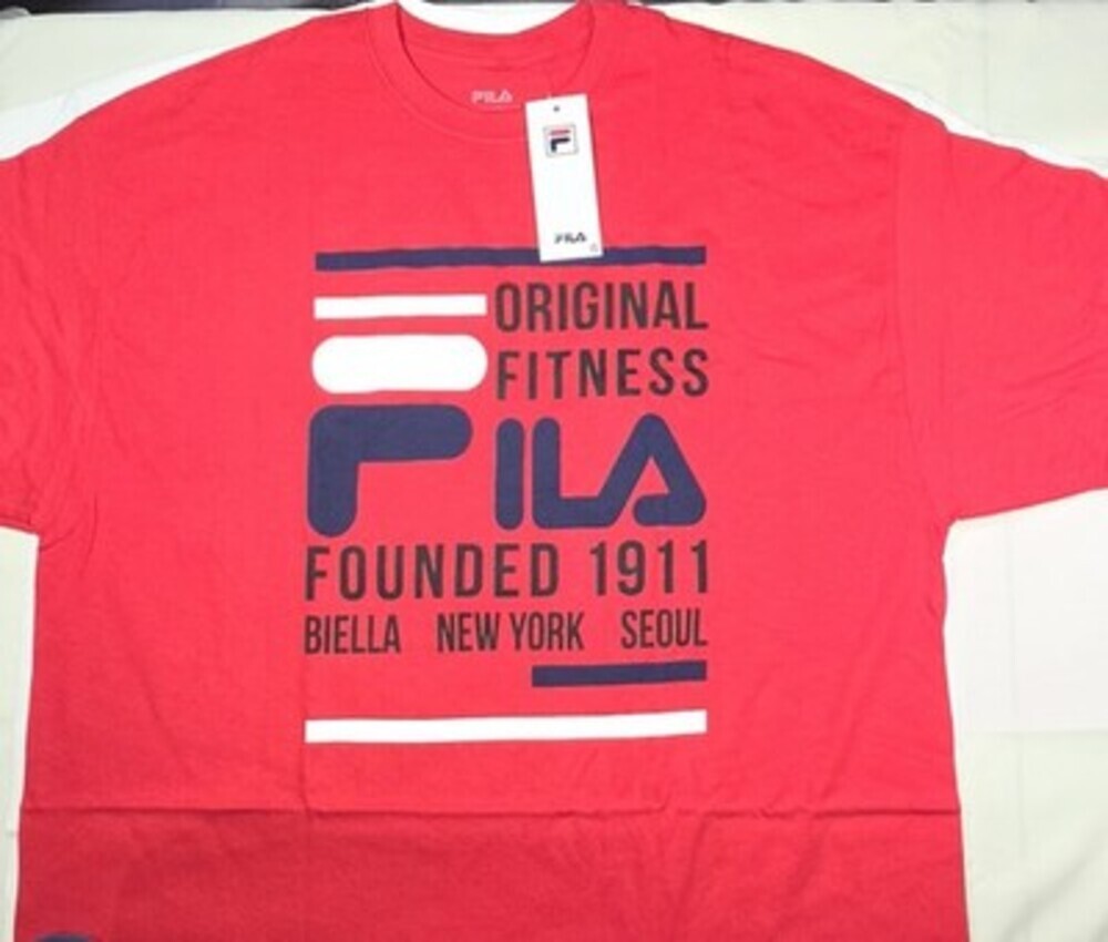 Fila Original Fitness Fnded 1911 Biella New York Seoul Graphic T-Shirt Red 2XL